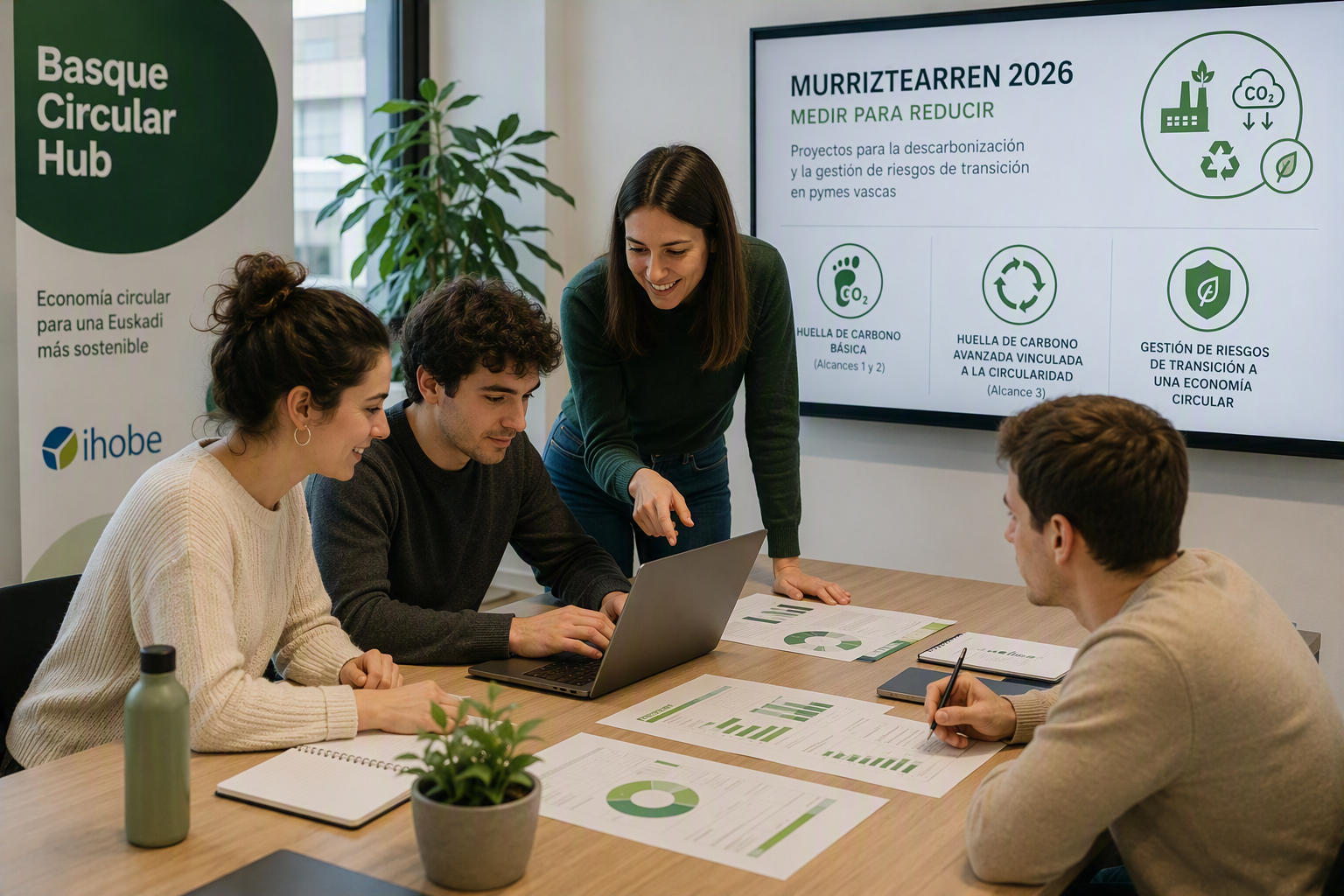 Ihobe impulsará proyectos de descarbonización y gestión de riesgos de transición con la incorporación de jóvenes profesionales en pymes vascas gracias al programa Murriztearren 2026